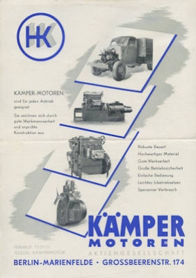 Kämpfer Motoren Prospekt ca. 1949