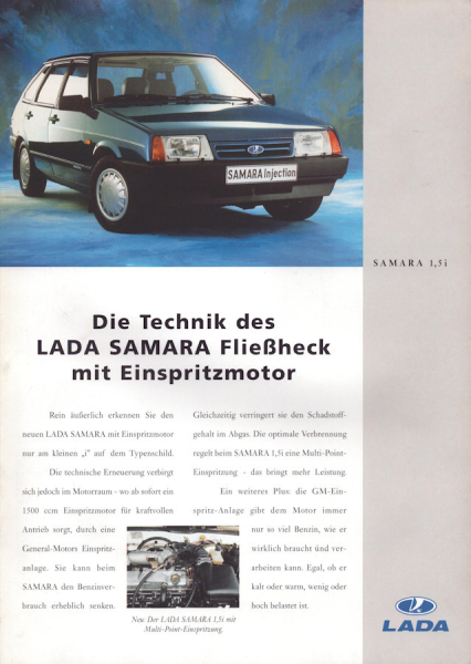 Lada Samara Fließheck Prospekt 12.1995