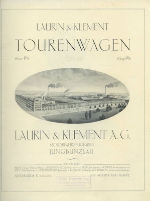 Laurin & Klement Mappe mit 8/20 + 8/24 HP Prospekt 1914