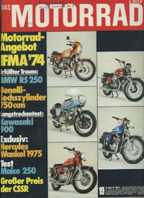 Das Motorrad 1974 Heft 19