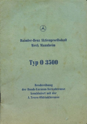 Mercedes-Benz O 3500 Brake-owner`s manual 1950s