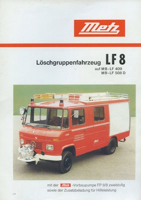 Mercedes-Benz / Metz Löschgruppenfahrzeug LF 8 Prospekt 5.1979