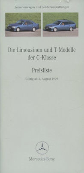 Mercedes-Benz C-Klasse Preisliste 8.1999