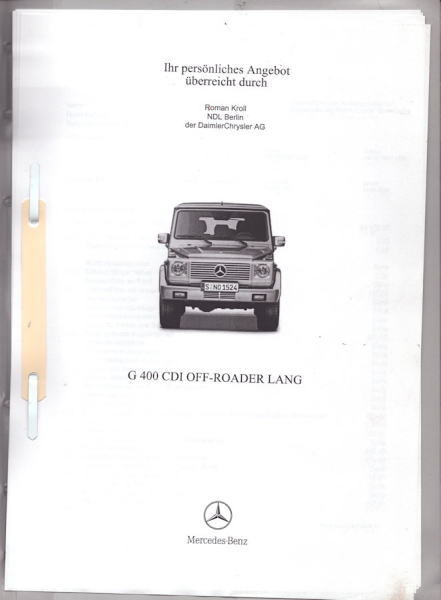 Mercedes-Benz G-Klasse Angebot 8.2004