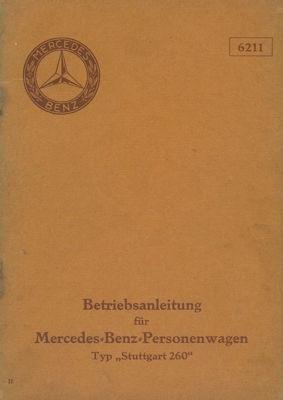 Mercedes-Benz Typ Stuttgart 260 Bedienungsanleitung 9.1929