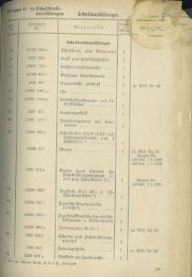 Mercedes-Benz Typ 170 V Militär-Ersatzteilliste 1941