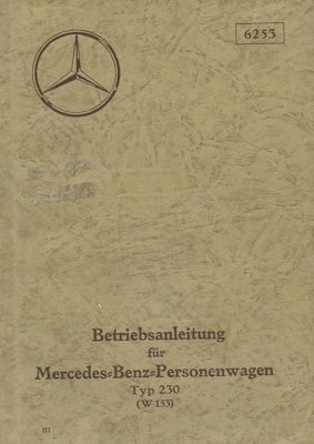 Mercedes-Benz 230 W 153 Bedienungsanleitung 5.1942