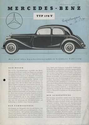 Mercedes-Benz 170 V brochure 2.1950