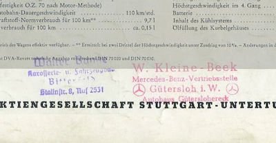 Mercedes-Benz 170 V Prospekt 3.1953