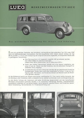 Mercedes-Benz / Lueg 170 Prospekt 1953