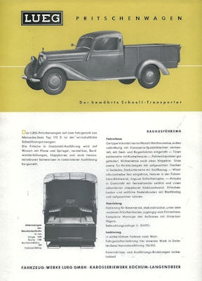 Mercedes-Benz / Lueg 170 Prospekt 1953