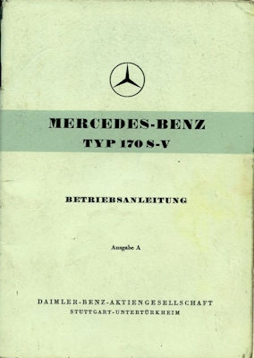Mercedes-Benz 170 S-V Bedienungsanleitung 8.1953