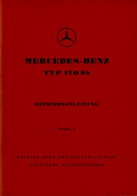 Mercedes-Benz 170 Sb Bedienungsanleitung 3.1956