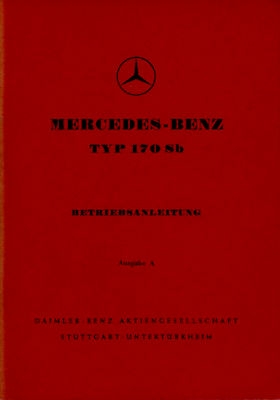 Mercedes-Benz 170 Sb Bedienungsanleitung 3.1956