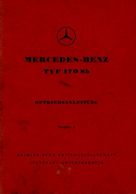 Mercedes-Benz 170 Sb Bedienungsanleitung 3.1956
