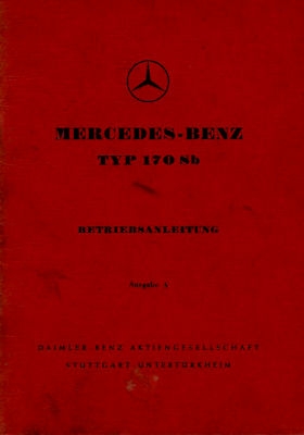 Mercedes-Benz 170 Sb Bedienungsanleitung 3.1956