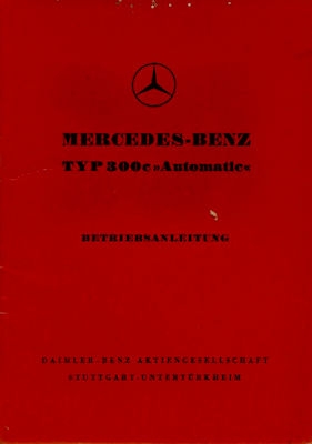Mercedes-Benz 300 c Automatic Bedienungsanleitung 11.1955