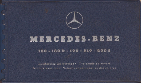 Mercedes-Benz Zweifarbige Lackierungen Musterbuch ca. 1958