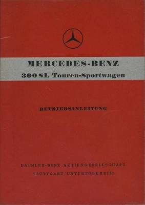 Mercedes-Benz 300 SL Roadster owner`s manual 1960