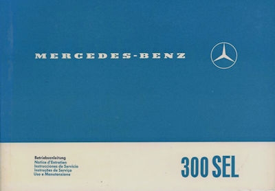 Mercedes-Benz 300 SEL / W 109 Bedienungsanleitung 7.1966 rom.