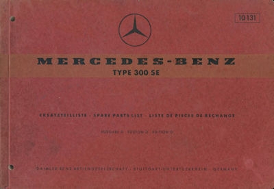Mercedes-Benz 300 SE Ersatzteilliste 6.1967