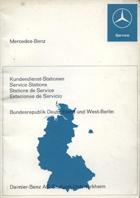 Mercedes-Benz Kundendienst-Stationen Deutschland 11.1970