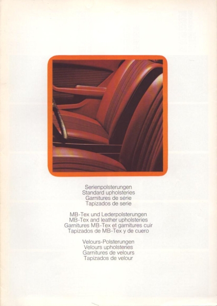 Mercedes-Benz Polsterungen 6.1974