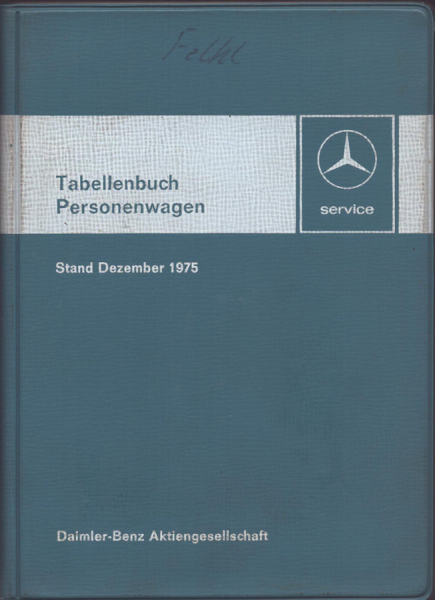 Mercedes-Benz Tabellenbuch 12.1975