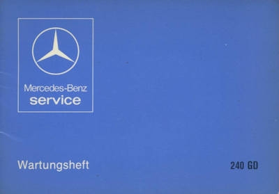 Mercedes-Benz 240 GD Maintenance booklet 2.1979