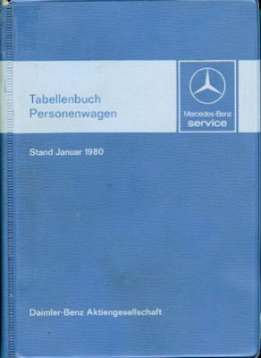 Mercedes-Benz Tabellenbuch 1980