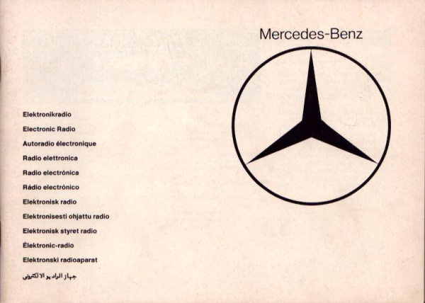 Mercedes-Benz Elektronikradio Bedienungsanleitung 1.1982