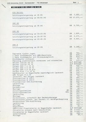 Mercedes-Benz AMG Mappe 1983