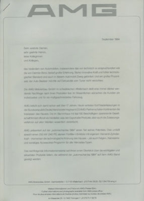 Mercedes-Benz AMG Pressemappe 9.1984