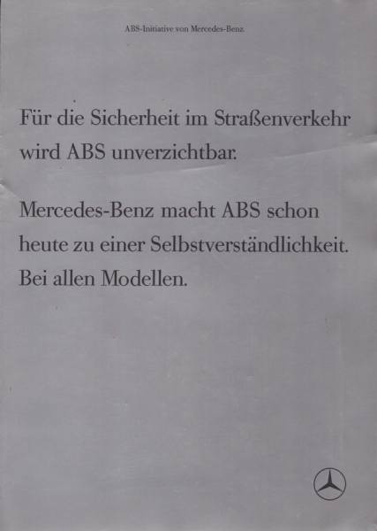 Mercedes-Benz ABS Prospekt 8.1988