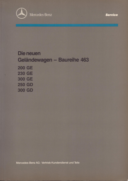 Mercedes-Benz Baureihe 463 Reparaturanleitung 5.1990