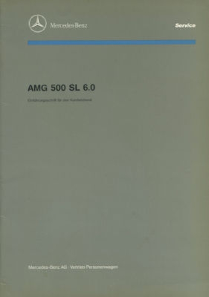 Mercedes-Benz AMG 500 SL 6.0 Reparaturanleitung 9.1991
