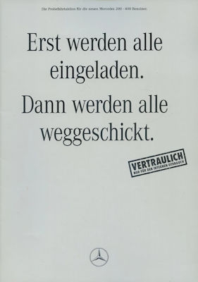 Mercedes-Benz W 124 200-400 Probefahrt Prospekt 8.1992