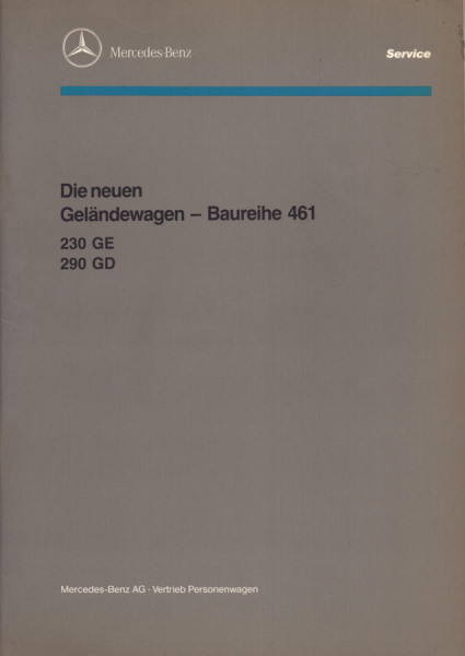 Mercedes-Benz Baureihe 461 Reparaturanleitung 7.1992