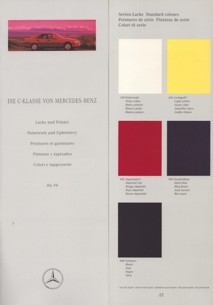 Mercedes-Benz C-Klasse Farben 6.1994
