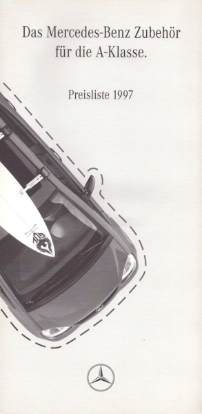 Mercedes-Benz A-Klasse Zubehör Preisliste 8.1997 für 1997