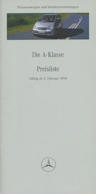 Mercedes-Benz A-Klasse Preisliste 2.1998