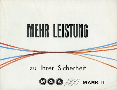 MG A 1600 Mark II brochure 8.1961