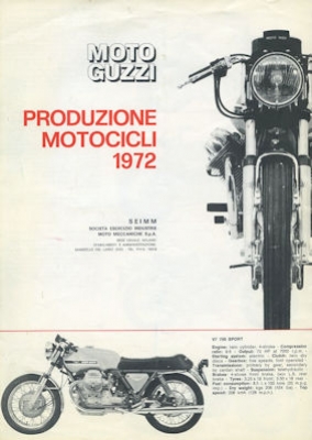 Moto Guzzi program 1972