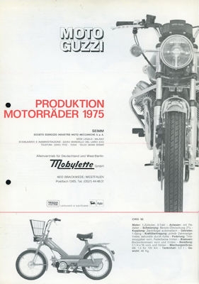 Moto Guzzi program 1975