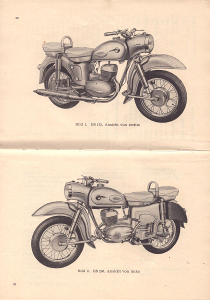 MZ ES 175 und 250 Bedienungsanleitung 1961