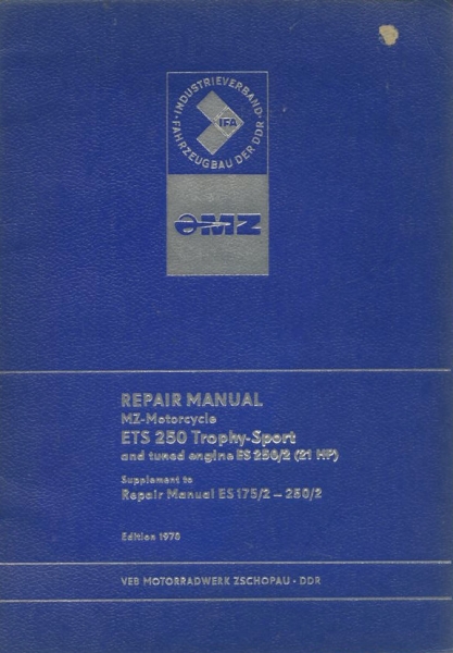 MZ ETS 250 Trophy-Sport Reparaturanleitung 1970 e