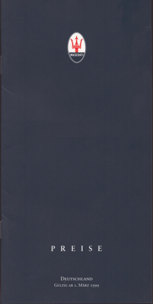 Maserati Preisliste 3.1999