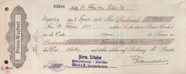 Fritz Melchior Magdeburg Wechsel 1928 / 1930