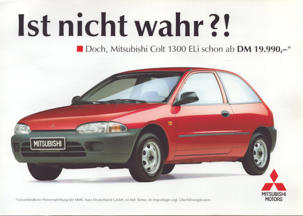 Mitsubishi Colt 1300 ELi Prospekt 12.1994