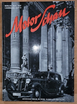 Motor Schau 1937 Heft 9 Nov.